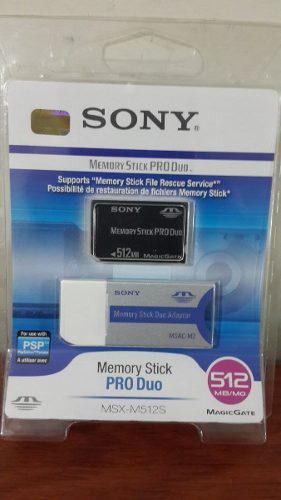 Memoria Memory Stick Pro Duo 512mb Con Adaptador Duo Sony