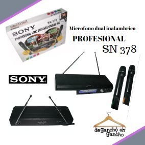 Microfono Dual Inalambrico Profesional Sony Kareoke Sn378