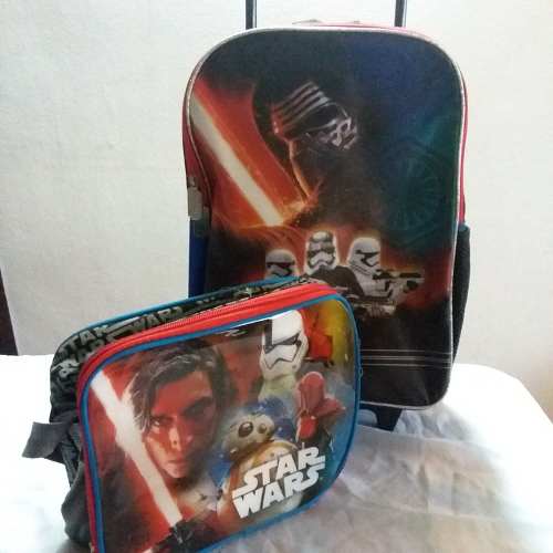 Oferta Combo Maleta Escolar Y Lonchera Star Wars