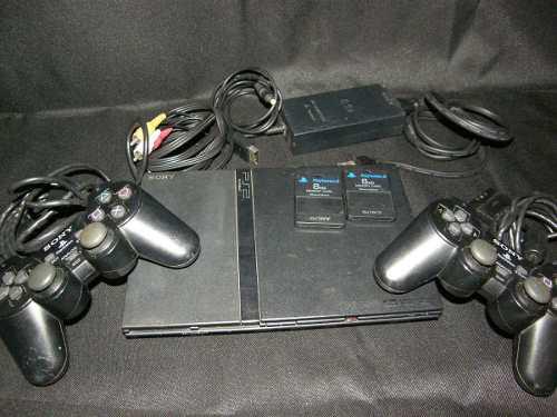 Playstation 2 Consola + 2 Controles + 2 Tarjetas De Memoria