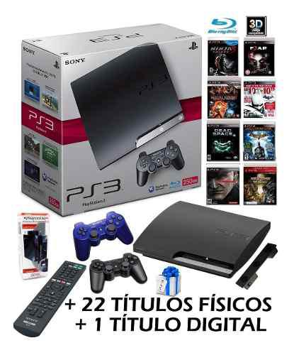 Playstation 3 Hdd 250gb 3d 22 Titulos Fisicos Control Bluray