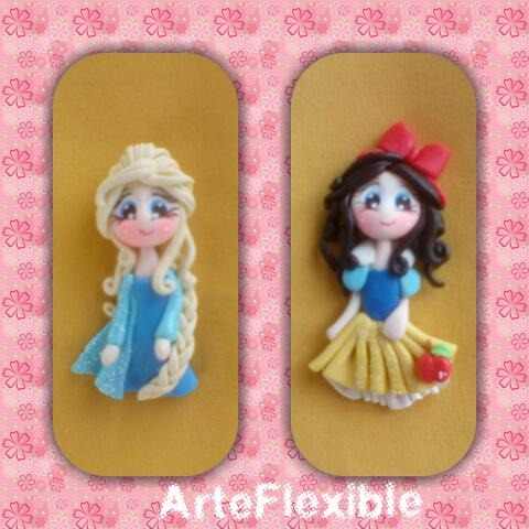 Princesas En Masa Flexible Apliques Y Dijes (2 Unidades)