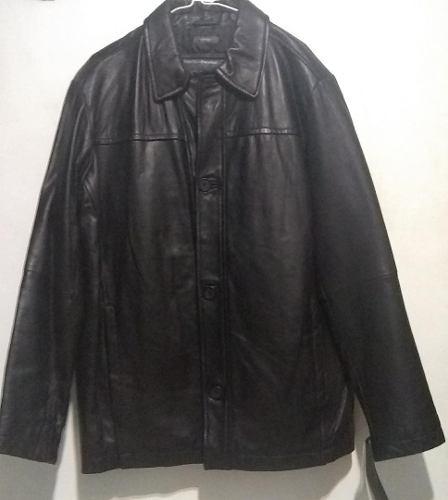 Chaqueta De Cuero Perry Ellis Made In India Talla L Original