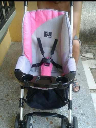 Coche Capella Para Niña Gris Con Fucsia ((40 Lechug))