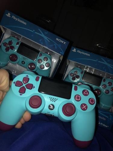 Control Dualshock 4 Berry Blue Para Ps4 + Forro Protector