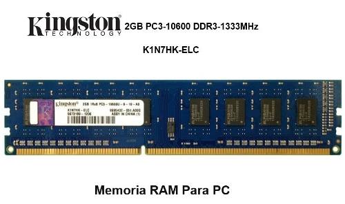 Kingston Memoria Ram 2gb Ddr3 Pc Para Pc