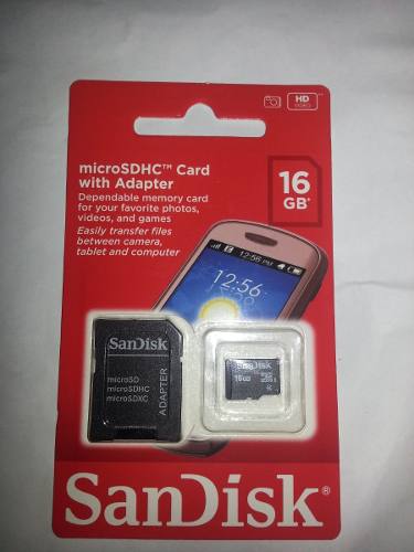 Memoria Micro Sd 16gb Sandisk Clase 4