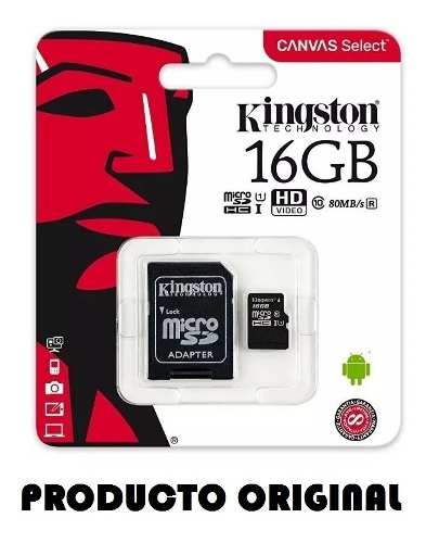 Memoria Micro Sd Hc Kingston 16gb Clase 10 Canvas Select