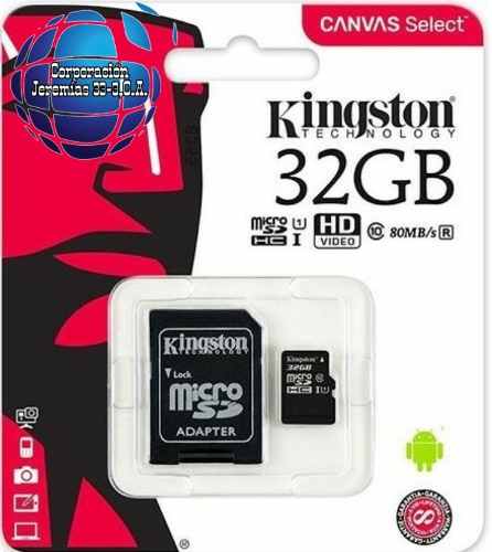 # Memoria Micro Sd Marca Kingston 32gb/clase 10/ Select Hd