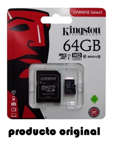 Memoria Micro Sdxc Kingston 64gb Canvas Clase 10 Original