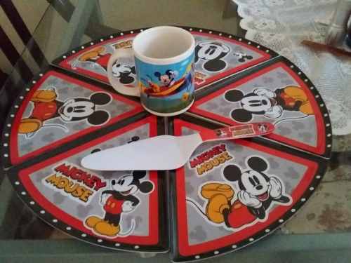 Set De Pizza Motivo Mickey Mouse De 45cm Nuevo
