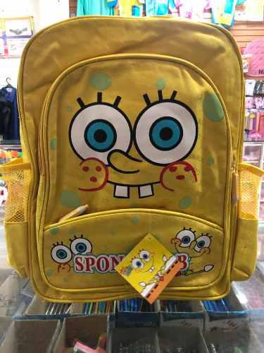 Morral Escolar 6 Verde O Al Cambio Bolso Grande Bob Esponja