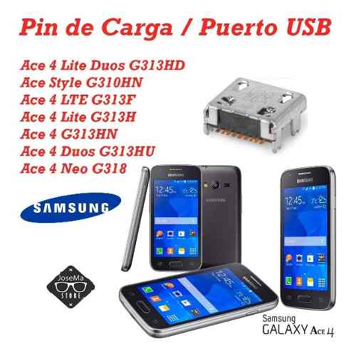 3 Pin De Carga Samsung Ace4 G313 S Galaxy Fame/ G130e G