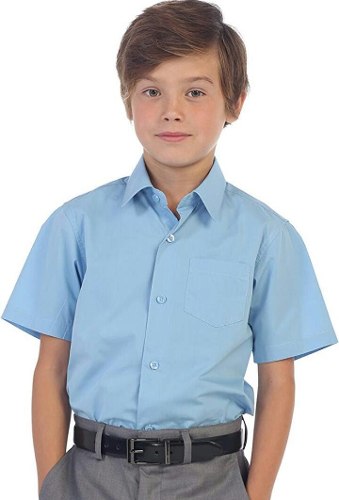 Camisa Escolar Color Azul Talla Ss