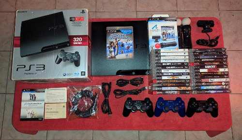 Playstation 3 Slim 320gb Full Equipo + Combo Move