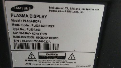 Tv Plasma Samsung 50 Pl50a450p1. Para Repuesto.