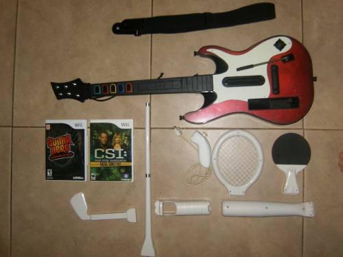 Accesorios Para Wii, Guitarra + Juegos