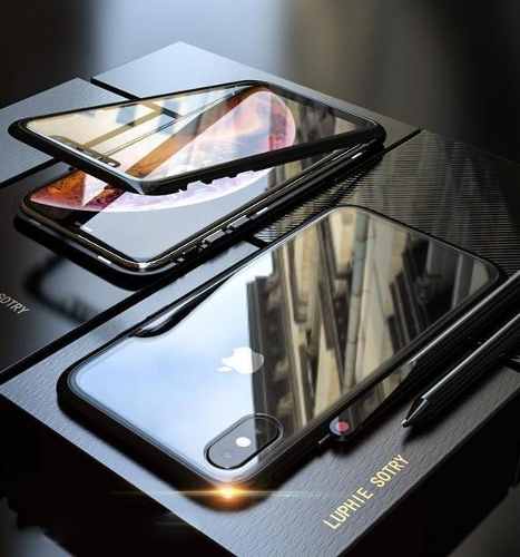 Forro Magnéticos Doble Vidrio iPhone 7 8 Plus X Xr Xs Max