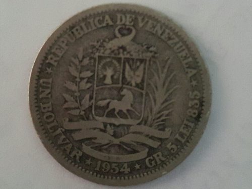 Moneda De Plata Republica De Venezuela 1 Bolivar 