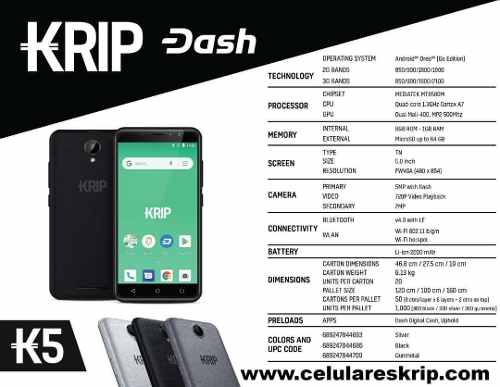 Teléfono Android Krip K5 8gb 1 Ram Cámara 5mpx Frontal 2mp