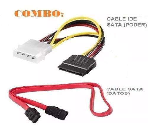Cable De Poder Ide Doble Sata + Cable Sata Datos(combo)