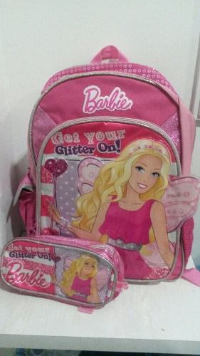 Combo Bolso Escolar De Niña Barbie