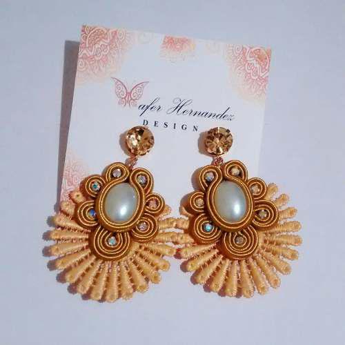 Hermosos Zarcillos De Torchon Y Soutache