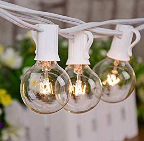 Extension Blanca De Luces Con Bombillos Vintage Edison.7.6m