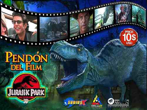 Afiches Pendón Gigante Jurassic Park 3d Edition