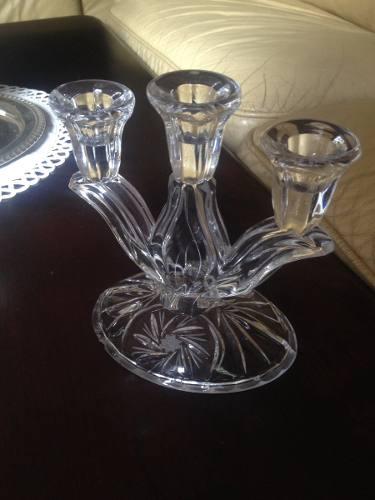 Candelabro De Cristal Tres Velas
