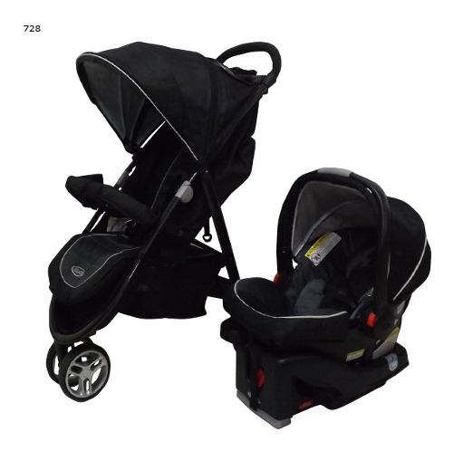 Coche Y Portabebe Graco 3 Ruedas Con Base Impecable.-