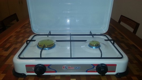 Cocina Estufa A Gas 2 Quemadores Con Tapa Tipo Tope Kenstar