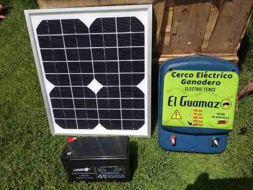 Electrificador Cerca Ganadera Kit Dual Panel Solar Y