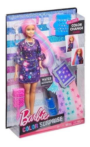 Muñeca Barbie Peinados Sorpresa De Color