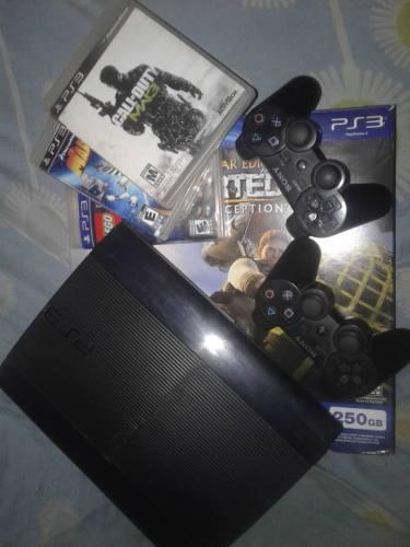 Playstation 3 Super Slim 250 Gb Con 3 Juegos Originales