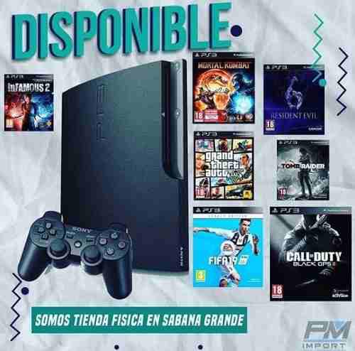 Ps3 Slim De 160gb 10 Juegos (somos Tienda Fisica)