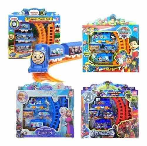 Tren Pista Electrico 4vagones Spiderman Frozen Cars Juguete