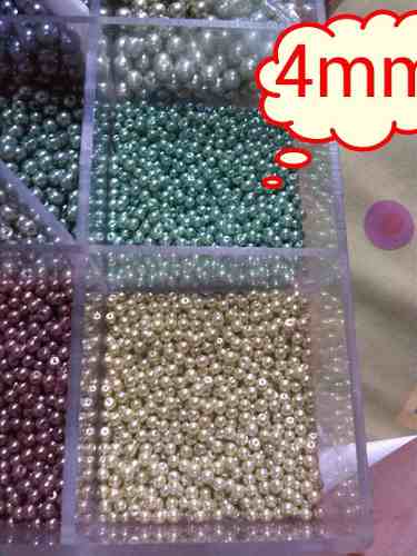 Perlas De Vidrio 4 Mm X 4 Docenas