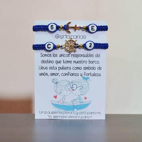 Pulseras Para Novios / Ancla / Personalizadas