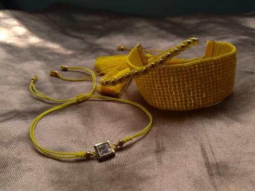 Set Pulseras 260mil Mostacilla Borlas Tipo Miyuki Goldfilled