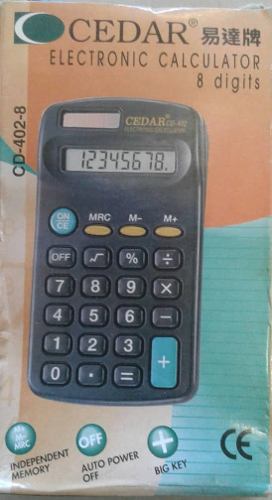 Calculadora Electrónica De Bolsillo Cedar Cd-402b 8 Digitos