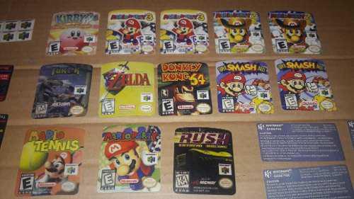 Lote De Etiquetas Para Juegos De Nintendo 64, Snes Y Gba