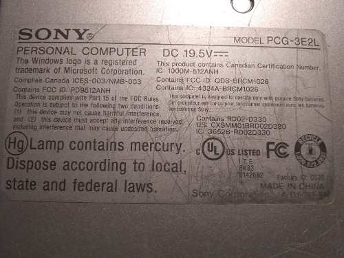 Bateria Laptop Sony (pcg-3e2l)