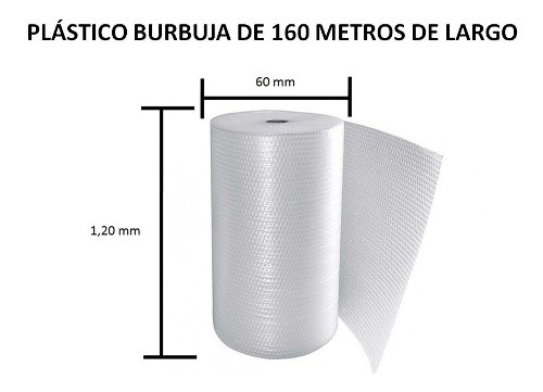 Bobina De Papel Plastico Burbuja 160 Metros