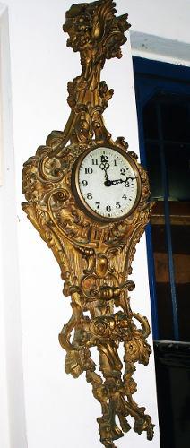 Reloj De Pared Antiguo Madera Y Pasta Buen Estado
