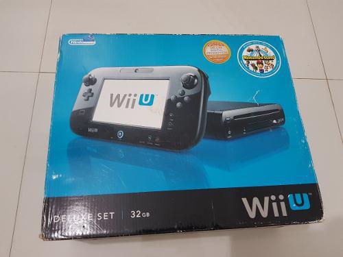 Wii U Deluxe Set 32gb Negro Con Gamepad 6 Juegos