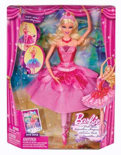 Barbie Muñeca Zapatillas Mágicas Rosadas Mattel Original!