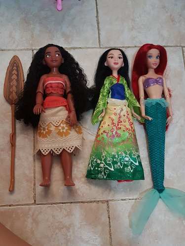 Moana Mulan Y Ariel Hermosas Muñecas Originales Disney