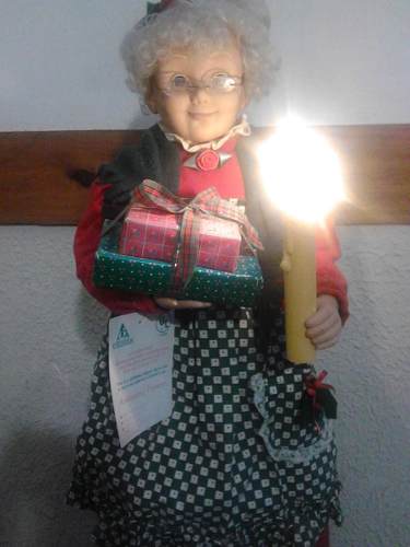 Muñeca Sra. Claus Santa Navidad Grande De Luces 55 D$