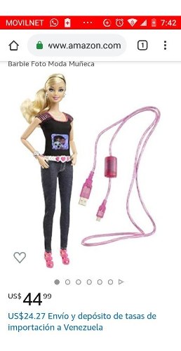 Vendo Barbie Con Camarafotos Reales 25verdes